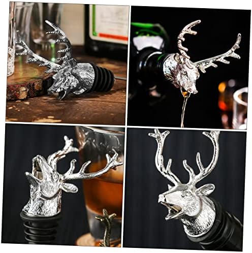 Mikinona 1Pc Creative Deer Head Wine Bottle Pourer Animal Wine Aerator Stopper for Home Parties Bars and Events Unique Wine Pouring Accessory