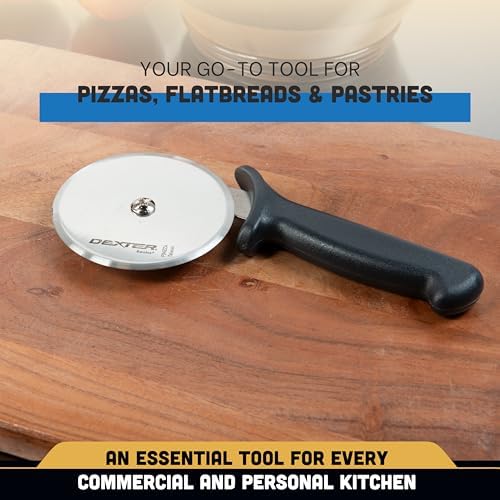 Dexter Russell P94ZZA-4 Basics (31631) Pizza Cutter, 4", Stain-Free, high-Carbon Steel and Black Plastic Handle