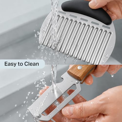 Multifunctional Vegetable Peeler & French Fry Crinkle Cutter Set