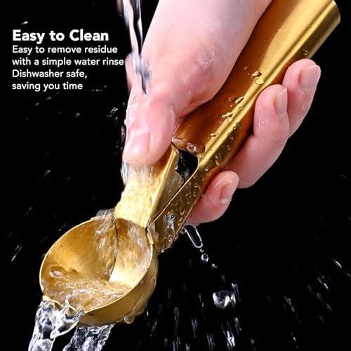 Ice Cream Scoop, Ice Cream Scooper Stainless Steel Ice Cream Ball Spoon for Fruit Frozen Yogurt Ice Cream Scoops gold ice cream scoop (Gold)