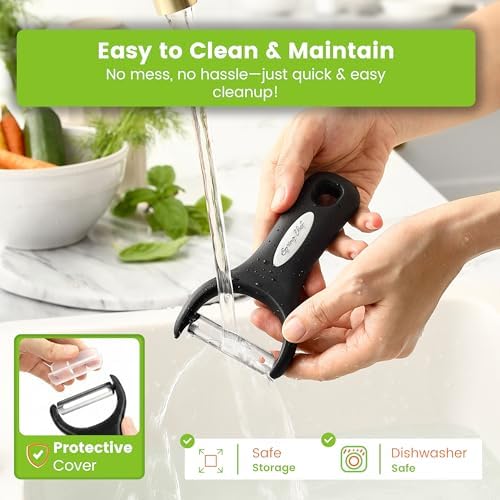 Spring Chef Stainless Steel Y Shaped Vegetable Peeler for Kitchen - Black
