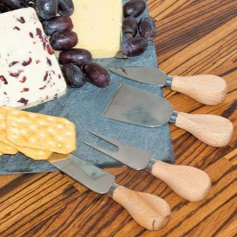 Jean-Patrique Cheese Knives - Set of 4, Includes Serving Fork, Parmesan, Hard and Soft Cheese Knife - From