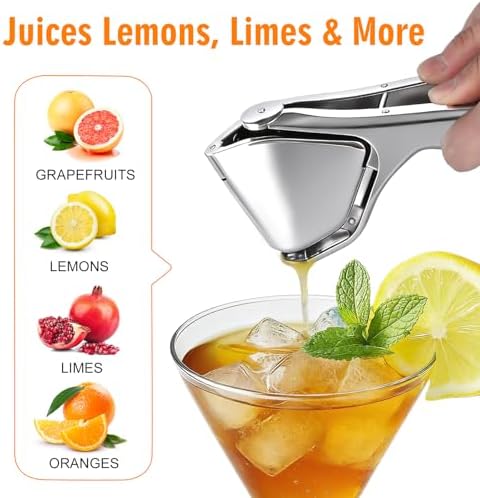 Lemon Squeezer, Stainless Steel Lemon Juicer with Seed Strainer