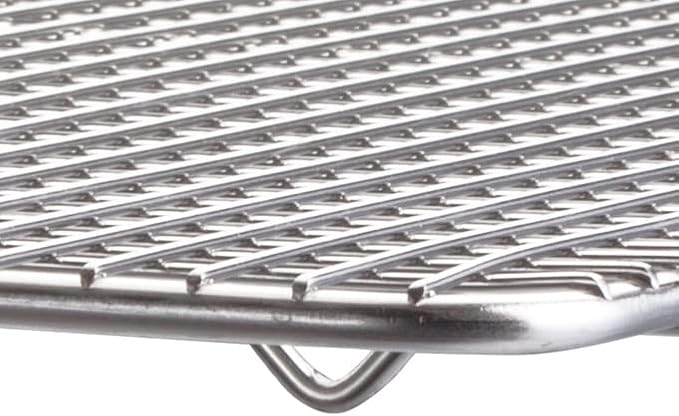 Winco Full Size Full-size Stainless Steel Sheet Pan Grate | Elevated feet, Heavy-duty, Great for Storage, Organization and Prep Stations