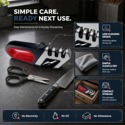 Knife Sharpener with 7 Adjustable Angles, Scissor Slot