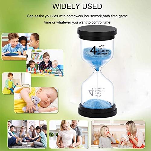 SuLiao Hourglass 4 Minute Sand Timer:Colorful Small Purple Sand Clock 4 Min, Plastic Hour Glass Sandglass for Kids, Games, Classroom, Kitchen, Decor