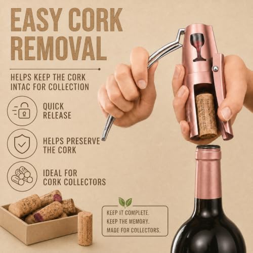TRAVOCE Manual Lever Wine Opener with Foil Cutter, Bronze Tone