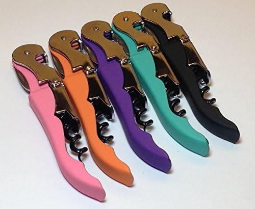 TIPSY Products, Steel Kitchen Soft Touch Waiters set of 1 pink Soft Velvet Touch Waiters Double Hinge Corkscrew Wine Key Bottle Opener (Pink)