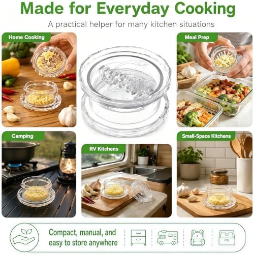 2PCS Garlic Mincer Tool, Garlic Chopper for Ginger Onion Ginger Herbs Nuts