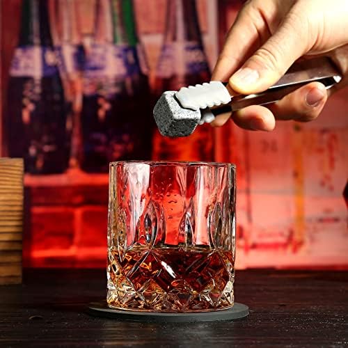 Whiskey Stones and Whiskey Glasses Set, Unique Gifts for Men with Wood Box