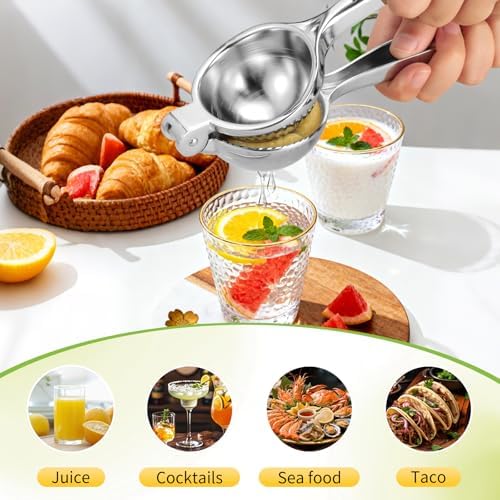 VINATO Manual Citrus Juicer, Stainless Steel Lemon Squeezer for Bar and Kitchen, Kitchen, Bar, Restaurant, 7 cm