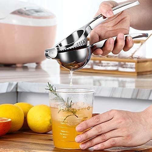 Lemon Squeezer Stainless Steel Citrus Press - Large Heavy Duty Fruit Squeezer for Drinks - Rust-proof Non-Slip Manual Hand Juicer Is Ideal for Juicing Lemons, Limes, Small Oranges
