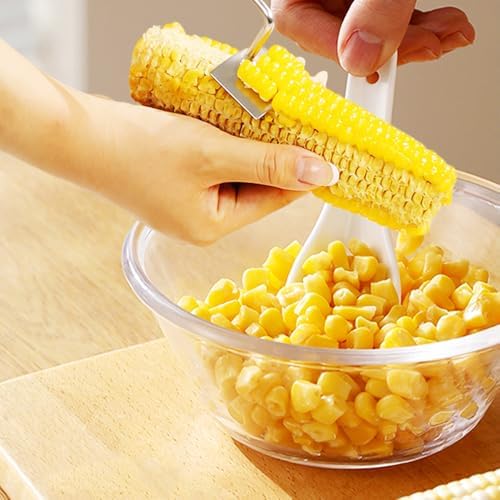 Easy Clean Corn Cob Peeler, 2025 New Corn Peeler for Corn on the Cob, Long Handle Stainless Steel Corn Stripping Tool for Home Kitchen (2 PCS)