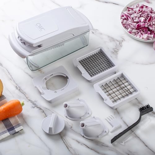 Cook with Color Vegetable Chopper - Multifunctional 11 in 1 Vegetable Chopper with Container - Food Chopper to Dice, Chop, Slice, Julienne and Spiralize, Gray