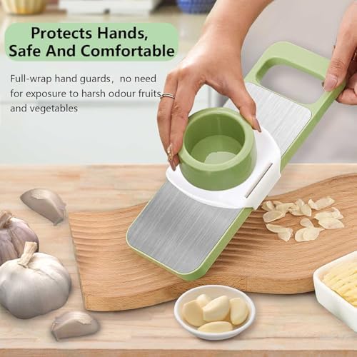LELE LIFE 6 in 1 Mandoline Slicer for Kitchen, Multi Purpose Vegetable Slicer with Hand Guard for Cucumber Potato Slicer, Waffle Fry Cutter Julienne Slicer Veggie Slicer Grater