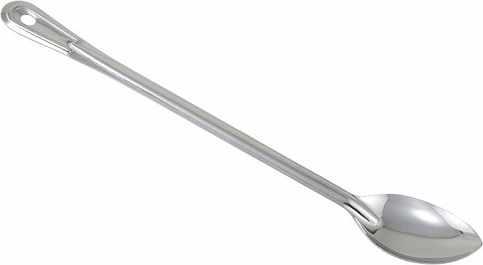 Winco Prime Stainless Steel Basting Spoon, NSF, Solid, 21"