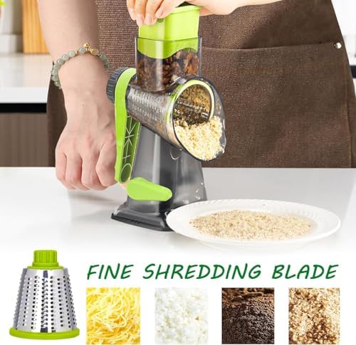 Dachenus Cheese Grater Rotary Cheese Grater,Versatile Cheese Shredder