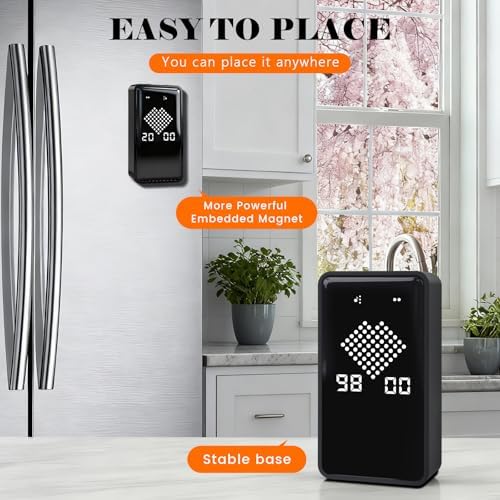 Digital Hourglass Timer, Magnetic Visual Focus Timers with Adjustable Alarm Volume & LED Display, Desk Flip Timer for Study,Work, Kitchen