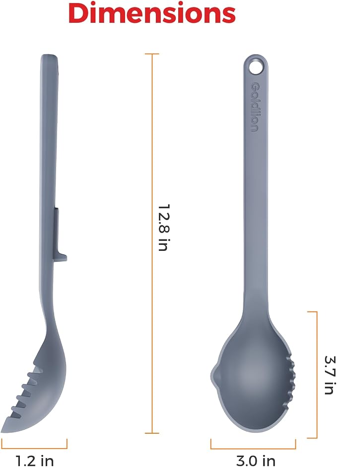 Goldlion Silicone Soup Ladle for Ninja PossibleCooker PRO, PLUS and More | Non-scratch soft silicone coating, built-in rest, heat-resistant, fits Ninja PossibleCooker perfectly