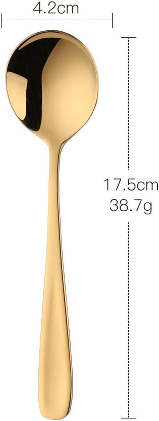 Buyer Star Bouillon Spoon Sets, 7-Inch Round Soup Spoons, Stainless Steel Finished Table Dinner Spoons