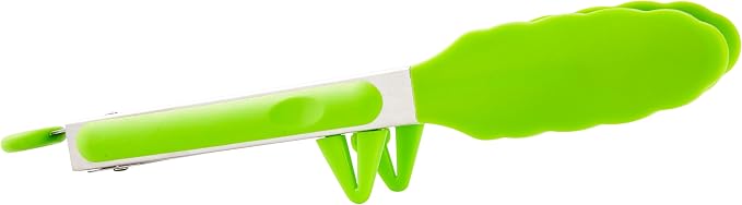 Kitchen Tongs for Cooking, 9 Inch Small Silicone Tongs, Food Grade Mini Serving Tongs with Silicone Tips, Set of 3, Light green