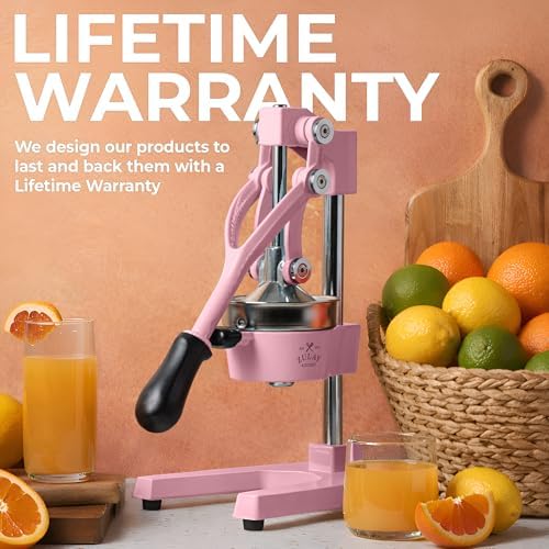 Zulay Kitchen Cast Iron Juicer - Heavy Duty Orange Juicer with Detachable Strainers for Easy Cleaning, Citrus Press for Citrus Fruits, Perfect for Bartenders, Juice Lovers & Health Enthusiasts