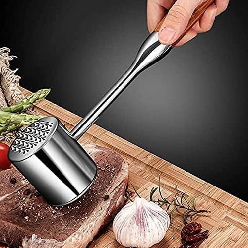 Meat Mallet Meat Tenderizer Tool Meat Pounder 304 Stainless Steel Meat Hammer Heavy Sturdy Meat Pounder for Tenderizing Steak Flattening Bee,Chicken,Pork Poultry Kitchen Mallet Tool