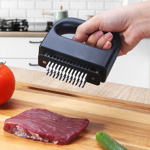 Meat Tenderizer - Homiladi Stainless Steel Meat Masher | Stainless Steel Mince Masher & Chicken Shredder | No Disassembly Needed | Dual-Use BBQ & Kitchen Tool for Steak Chicken Fish BBQ Tenderloin