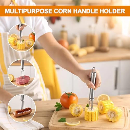 3 Pcs Corn Cob Peeler, Corn Stripper, Corn Holder, Corn Peeler with long handle Stainless Steel Corn Cob Stripper Tool, Efficient Design Perfect for Dining Enthusiasts