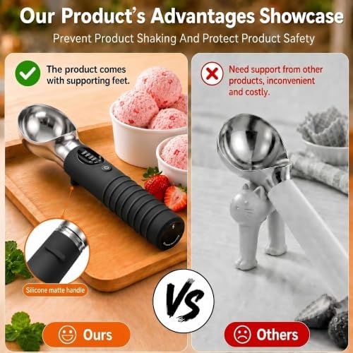 Heated Ice Cream Scoop with Removable Dishwasher Safe Head