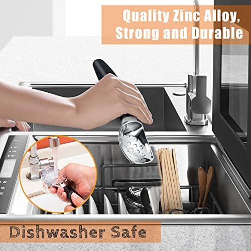 Professional Ice Cream Scoop with Ergonomic Anti-Slip Handle - Rust-Proof Zinc Alloy, Anti-Freeze Design for Home & Commercial Use (Black)