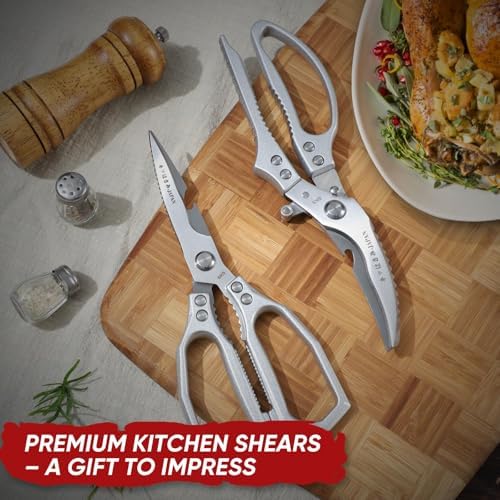 TIVOLI Silver Kitchen Shears Set for Meat, Chicken & Turkey Boning