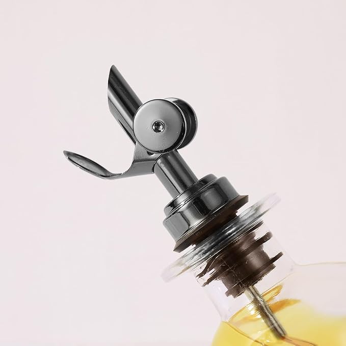 Molimoli Oil and Vinegar Dispenser with Metal Pour Spout, Weighted Pourer, Glass Bottle Dispenser for Kitchen, Olive Oil Cruet, Glass Olive Oil Bottle | 500ml, Set of 2