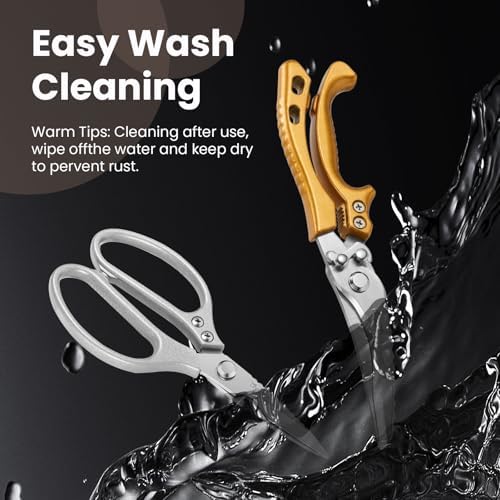 LEEPENK Kitchen Scissors All Purpose 2 Packs,Stainless Steel Kitchen Shear Dishwasher Safe,Heavy Duty Poultry Shears with Non-Slip Handle & Safety Lock,Cooking Scissor for Food
