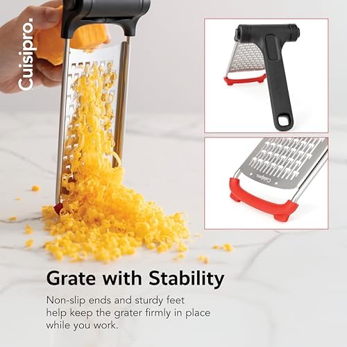 CUISIPRO Surface Glide Technology Stainless Steel Folding Handle Grater, Coarse