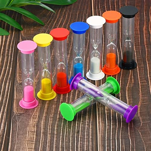 PATIKIL 2 Minute Sand Timer, 4Pcs Small Sandy Clock with Plastic Cover, Count Down Sand Glass for Games, Kitchen, Party Favors DIY Decoration, Red