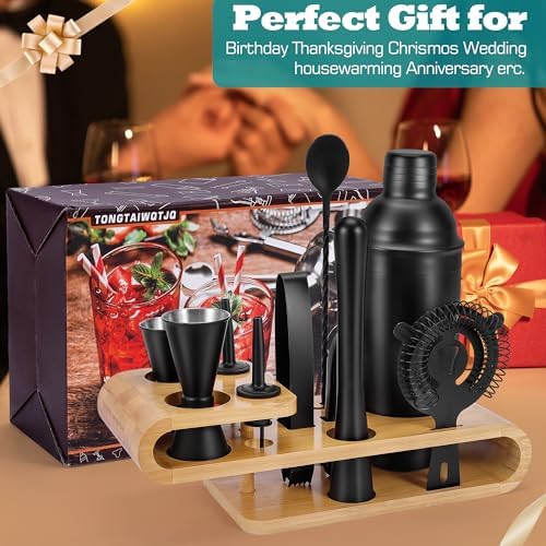 Cocktail Shaker Set - 12-Piece Complete Bartender Kit for Home Bar and Cocktail Making - Includes Cocktail Shaker, Bar Tools, and Barware Tool Sets