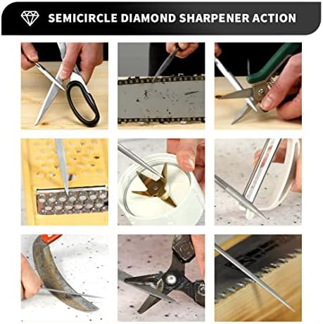 Knife Sharpeners Handheld 300/600 Grit Double Sided Diamond Knife Sharpening Weststone Stone for Kitchen Knives Scissors Garden Tools with scissors sharpener(SHA-2W SET)