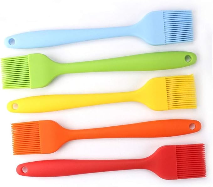 Ulalaza 6Pcs Silicone Basting Brushes Heat Resistant BPA Free Pastry Grill Barbecue Brush Set Kitchen Cooking Tools Dishwasher Safe