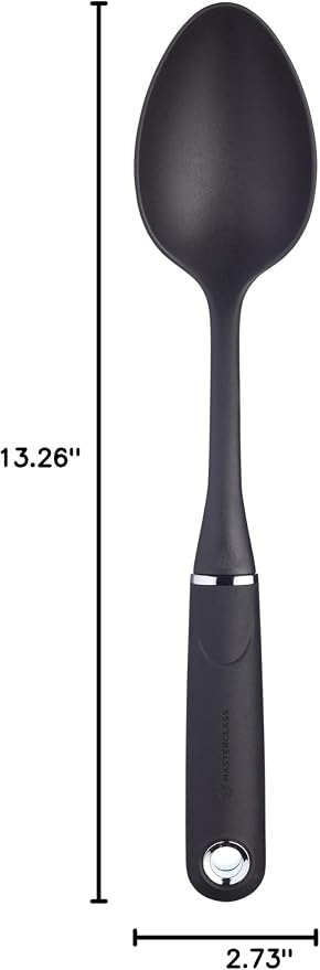 MasterClass Cooking Spoon with Soft Grip Handle, Non Stick Safe Nylon, 34.5 cm