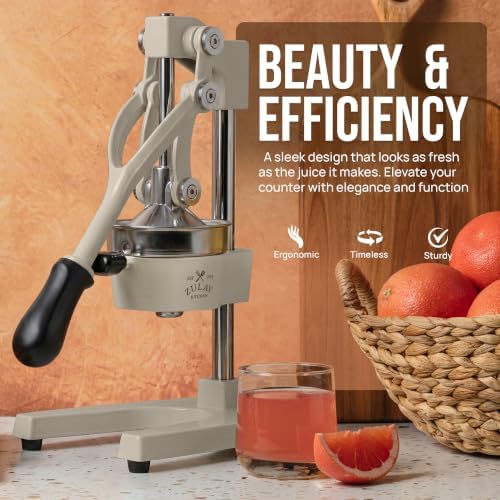 Zulay Kitchen Cast Iron Juicer - Heavy Duty Orange Juicer with Detachable Strainers for Easy Cleaning, Citrus Press for Citrus Fruits, Perfect for Bartenders, Juice Lovers & Health Enthusiasts