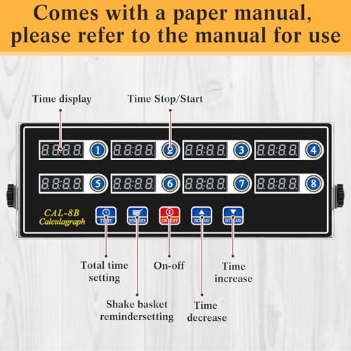 Relaxweex 1 Pack Commercial Digital Kitchen Timer for Cooking, 8 Channel