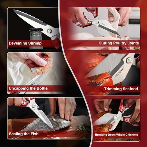 Dream Reach Kitchen Shears Set for Food with Sharp Bone-Cutting Blades