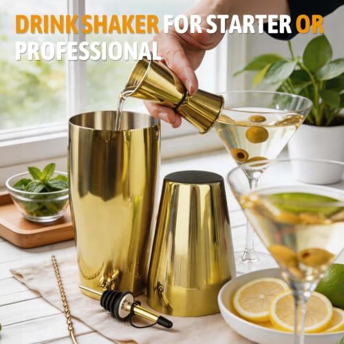 Mwellewm Cocktail Shaker Set, Boston Shakers, Bartending Drink Shaker Kit