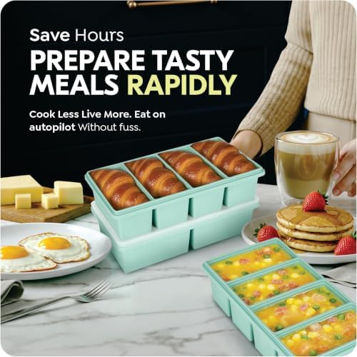Silicone Freezer Trays with Lids, 2 Cup & 1 Cup & 1/2 Cup Soup Freezer Container Molds for Freezer - Leakproof, Dishwasher, Oven Safe, Ideal for Frozen Broth, Leftovers & Meal Prep, BPA Free 3 Pack