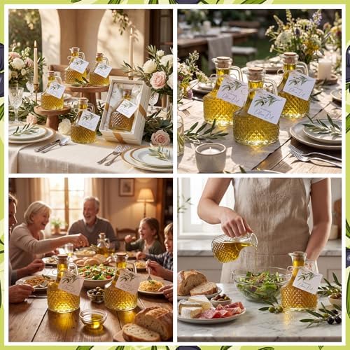 Vesici 20 Set 14 oz Large Olive Oil Glass Bottle with Stopper, Party Favors