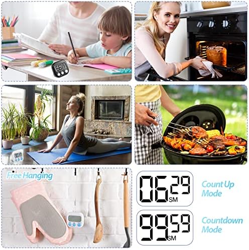 Weewooday 24 Pcs Digital Kitchen Timer Bulk, White