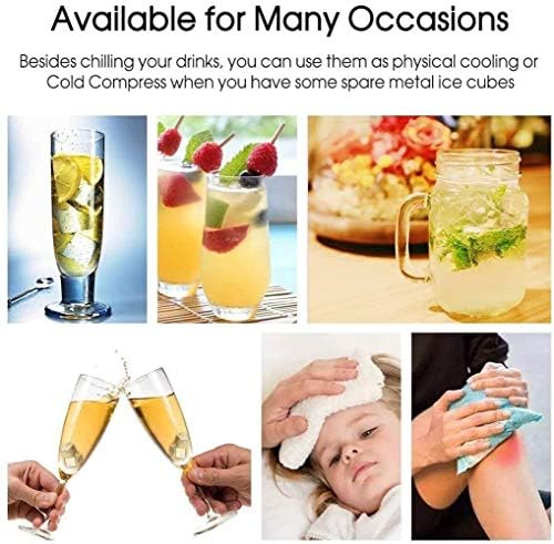 Stainless Steel Square Shaped Whiskey Stones Set Reusable Chilling Rocks Ice Stones Gift for Whiskey Lovers