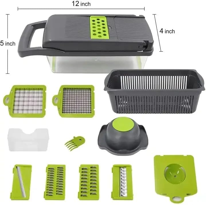 Vegetable Chopper - Spiralizer Vegetable Slicer - Onion Chopper with Container - Pro Food Chopper - Slicer Dicer Cutter