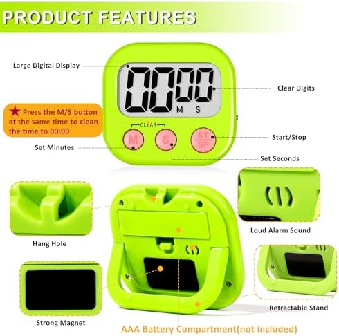 ZILLEEN Classroom Timer for Kids Teachers 6 Pack Digital Timers